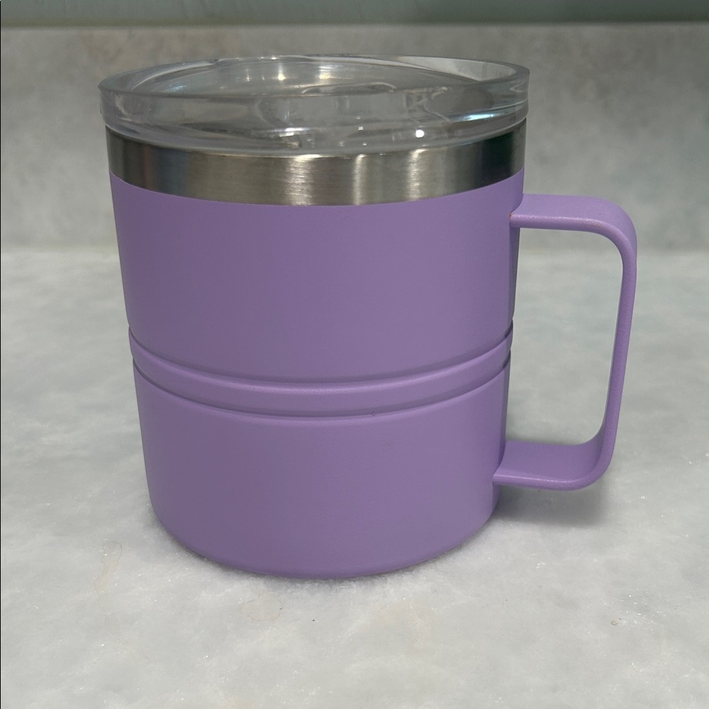 Small Purple Thermos Stainless Steel Insulated Mug with Clear Lid